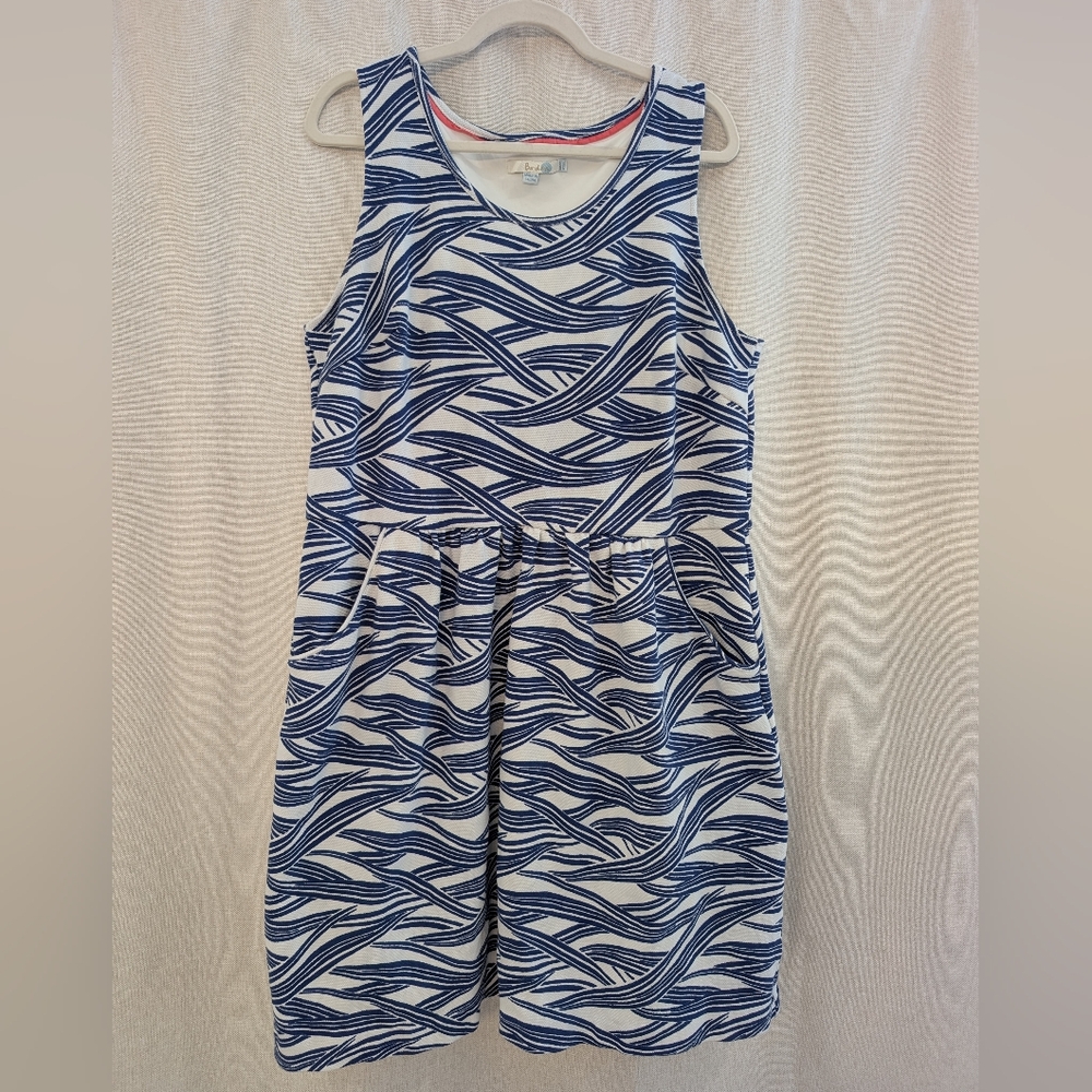 Boden Blue and White Patterned Dress